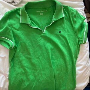 Green Woman’s Collared Polo Shirt Tommy Hilfiger